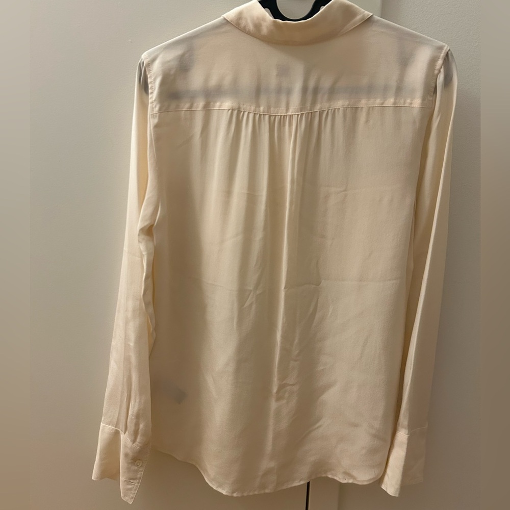 J. Crew Silk Light Cream Button Down Work Shirt - image 3